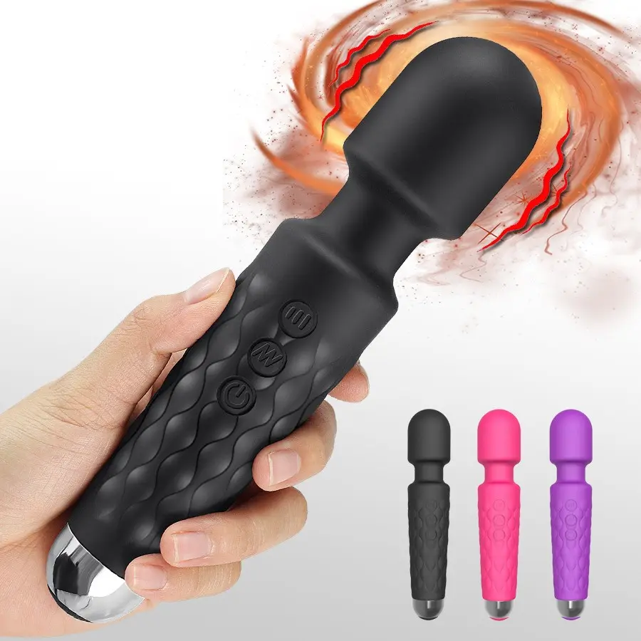 Bâton de Massage en Silicone Médical, 8 Vitesses, 20 Modes, Rechargeable par Usb, Étanche, Bâton de Masturbation Féminine