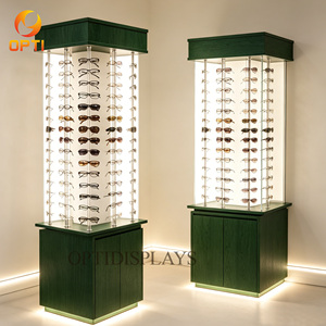 Mobiliario de Alta Gama para Ópticas |   Exhibidor Giratorio de Gafas de Madera con Iluminación LED Trasera y Almacenamiento - Product Image 6