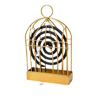 Porte-moustiquaire créatif en forme de cage à oiseaux, écologique, chromé or/noir, brûleur d'encens rétro, accessoires portables