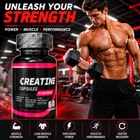 Capsules de créatine monohydrate personnalisées OEM 2500 mg, 60 unités, complément pré-entraînement pour la force, la puissance, l'endurance et la musculation
