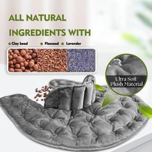 Envoltura para el cuello calentada en el microondas, almohadilla térmica húmeda para el cuello y los hombros para aliviar el dolor ponderado extra grande - Product Image 3