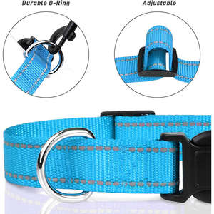 <strong>Luxury</strong> Solid Pattern Nylon <strong>Dog</strong> <strong>Collar</strong> with Buckle Closure for Small &amp; Large Breeds-Walking <strong>Collar</strong> - Product Image 3