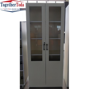 Solution de rangement durable au design moderne personnalisé, armoire de classement à double porte en métal ou en bois avec verre pour la maison, le bureau ou l'école - Product Image 2