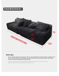 Ventes directes d'usine vide Compression sable chien italien minimaliste paresseux <span class=keywords><strong>canapé</strong></span> épais bande nuage velours Villa grande unité <span class=keywords><strong>canapé</strong></span>-lit - Product Image 5