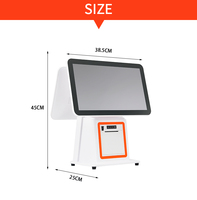 Système de point de vente tout-en-un 15,6 pouces pour restaurants, double écran capacitif, simple touche, 4G 64G DDR3 SDK CY1200, double écran POS