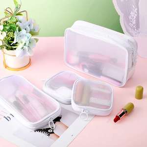 Mesh Initial Cosmetic <b>Bag</b> PVC Cosmetic <b>Bag</b> for Girls, Transparent Toiletry Pouch <b>Make</b> <b>up</b> Storage Organizer Cosmetic Travel <b>Bag</b> - Product Image 5