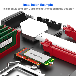 M.2 Key B - Mini PCI-e Adaptörü, Dizüstü Bilgisayarlar için Çift Nano SIM Yuvalı, 3G/4G/5G Modülü PCB Malzemesi, Stokta Mevcut - Product Image 6