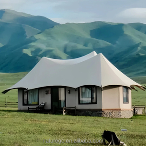 Tất cả thời tiết không thấm nước cabin Lều tùy chỉnh ngoài trời sang trọng glamping biệt thự khu nghỉ mát pvdf màng thép-khung nhôm Kết Cấu Thép - Product Image 1