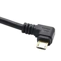 Cable de Extensión Micro USB en Ángulo de 90 Grados con Conector en Forma de L y Conductor de Cobre Puro para Computadora y Auriculares