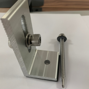 Khung năng lượng mặt trời L Bộ chân phù hợp với tấm pin mặt trời 30mm và bao gồm bộ Kẹp Giữa, bộ kẹp cuối, mối nối Đường sắt, Đường Sắt - Product Image 1