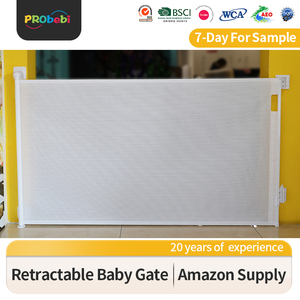 51-97 \ "cổng bé có thể thu vào màu đen cho cầu thang siêu rộng 31 \" Cổng an toàn màu trắng cao cho trẻ em và vật nuôi sử dụng ngoài trời - Product Image 2