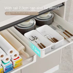 Armoire de cuisine rétractable, personnalisable, sans perforation, lavable au <span class=keywords><strong>lave</strong></span>-<span class=keywords><strong>vaisselle</strong></span>, étagère de rangement au design moderne avec tiroirs et paniers - Product Image 2