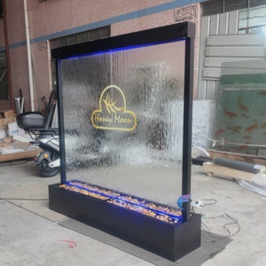 Glass Rectangle <b>Plant</b> Stand with LED Display Screen for Indoor/Outdoor Water Fountain Modern Design - Product Image 6