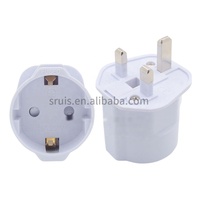 New White Germany /France/ Russia to UK 3 Pin with 13A Fused Plug Travel Adaptor Socket