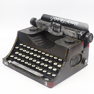 Typerwriter-modelo de vehículo de hierro, piezas de modelo, <span class=keywords><strong>bar</strong></span>, Accesorios retro de hierro para decoración del hogar - Product Image 2
