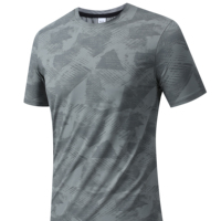 Kaos Olahraga Custom Pria Wanita Cepat Kering 100% Poliester Lengan Pendek Gym Fitness Training Tee OEM ODM Grosir
