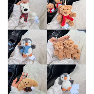 Llaveros de peluche estilo Jelly Cats, mini muñecos de peluche, colgantes, dijes bonitos para mochila con forma de comida, juguetes antiestrés para festivales - Product Image 4