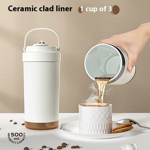 Nouvelle tasse isotherme en acier inoxydable 316 avec doublure en céramique, classique, portable, grande capacité, double paille, gobelet de voyage pour femme - Product Image 4