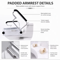 Bidet portable en HDPE pour personnes âgées avec protection solaire, poignées et siège de toilette surélevé
