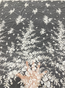 Váy cưới sang trọng vải với Thêu 3D Đẹp 3/7mm thêu sequin & Hạt lõi trắng Có Đính Cườm - Product Image 2