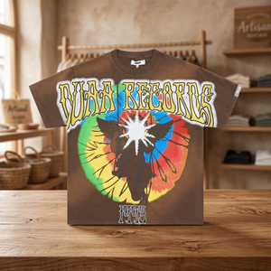 Nuova Maglietta da <span class=keywords><strong>Uomo</strong></span> DUAA <span class=keywords><strong>Trendy</strong></span> con Stampa Graffiti Retrò, Oversize, in Tessuto Pettinato con Motivi, Manica Corta - Product Image 3