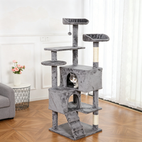 Arbre à chat multi-niveaux avec condo et échelle, griffoir et maisonnette en peluche pour chats d'intérieur