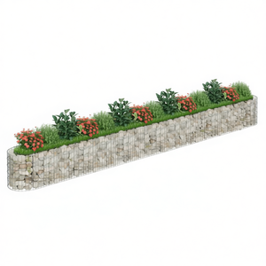 Jardinière surélevée en gabion 21,3 x 1,6 x 1,6 pouces en fer galvanisé argenté pour jardinage et rangement - Product Image 1