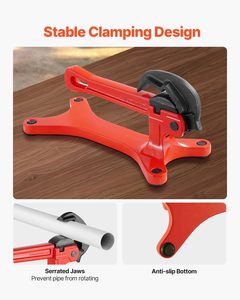 Étau portable de qualité industrielle VEVOR en aluminium léger, capacité de serrage de 1/8 à 1-1/2 pouces pour la plomberie sur site et le travail des tuyaux - Product Image 4