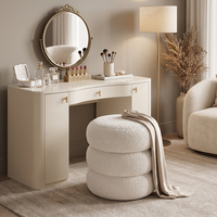 Pouf ottoman moderne de luxe en tissu blanc, chaise multifonctionnelle, repose-pieds, tabouret, siège rembourré doux, mobilier de salon contemporain