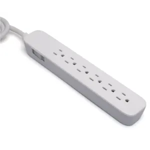 Surge Protection Power Strip 6 AC Outlets Extension Power Socket Flat Socket