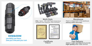 IP68 Outdoor-Landschaftsbeleuchtung Kabelverbindungen Schnellverbinder <span class=keywords><strong>2</strong></span>/<span class=keywords><strong>3</strong></span>-polige Wasserdichte Anschlussdose mit Kupferkontakt - Product Image 3