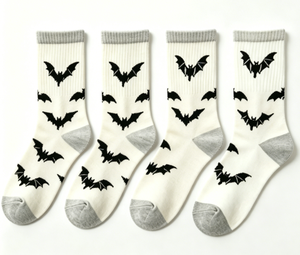 Calcetines Personalizados con Bordado de Murciélago Gótico, Calcetines de Algodón <span class=keywords><strong>Estilo</strong></span> Punk para Halloween para <span class=keywords><strong>Mujer</strong></span>, Calcetines Casuales de Moda Urbana para <span class=keywords><strong>Botas</strong></span> <span class=keywords><strong>Dr</strong></span>. <span class=keywords><strong>Martens</strong></span> - Product Image 5