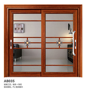 Chêne américain Anodisation en aluminium portes coulissantes avec isolation <span class=keywords><strong>phonique</strong></span> pour balcon - Product Image 2