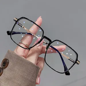 Manufacturer Wholesale Design Custom Logo Anti Blue Light Computer Eyewear Eyeglasses Transparent Frames Square Optical Glasses