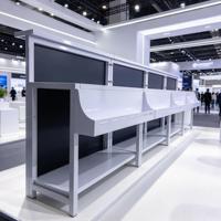 Stand de bar pour événements en plein air, construction en aluminium, 4 roues, assemblage rapide, design pliable, service de snacks et de bonbons