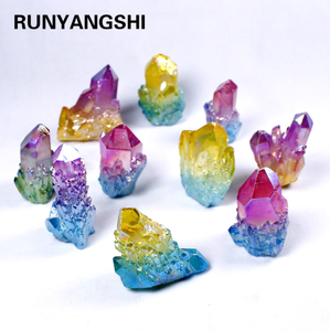 Cụm Pha Lê Trắng Tự Nhiên Bán Sỉ Đá Tinh Thể Hào Quang Cụm Tinh Thể Hai Màu Mạ Điện Đá Chữa Bệnh - Product Image 2