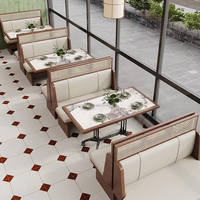 Meistverkaufte Lederbank Fast-Food Massivholz-Tisch und -Stuhl Rattanstuhl Möbelset Café Restaurant Tisch und Stuhl