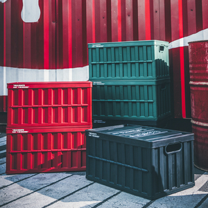 Citylife <span class=keywords><strong>64L</strong></span> Nhựa Gấp Hộp Lưu Trữ Màu Xanh Lá Cây Đen Đỏ Công Nghiệp Phong Cách Xe Hộ Gia Đình Ngoài Trời Tiết Kiệm Không Gian Có Thể Xếp Chồng Container - Product Image 3