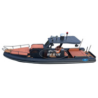 Bateau pneumatique semi-rigide de luxe Hedia de 35 pieds avec coque en aluminium de luxe, cabine et toilettes