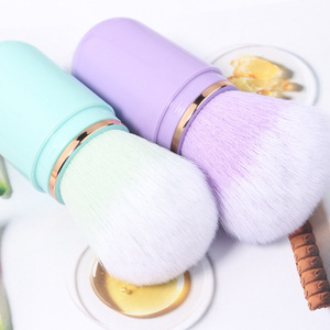 Brocha de Maquillaje Profesional Retráctil y Portátil, Pelo Sintético, Mango de Plástico, Suave, para Polvo Suelto, Corrector, Rubor, Cosméticos - Product Image 3