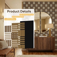 Panel Dinding Akustik Kayu Modern 3D Akupanel Desain Seni Dekoratif Interior untuk Kamar Tidur, Ruang Tamu, dan Kantor