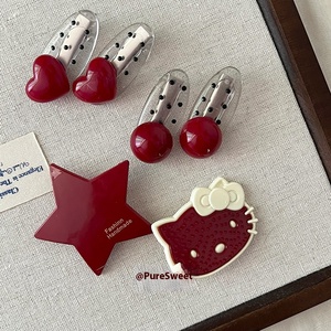 סיכות שיער אדומות לנשים בסיטונאות, קליפסים חמודים בצורת פפיון, אביזרים חדשים ומתוקים לילדים - Product Image 5