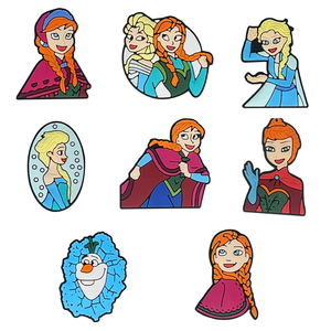Bonitos abalorios de dibujos animados para zapatos congelados, <span class=keywords><strong>zuecos</strong></span> de PVC, pulsera, decoración, bolsa, accesorios de princesa de hielo, hebilla, abalorios para zapatos de Palacio para <span class=keywords><strong>zuecos</strong></span> - Product Image 3