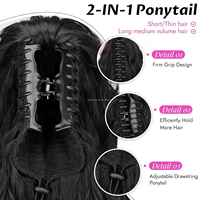Vente en Gros Queue de Cheval à Pince Cheveux Synthétiques Ondulés Style Tressé Volumineux de 30 Pouces, Port Quotidien, Type Pré-Collé pour Femme