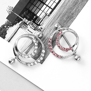 Zesen nouveau acier inoxydable <span class=keywords><strong>Fine</strong></span> Piercing bijoux nouveau rond cristal pierre mamelon bijoux en gros disponible - Product Image 6