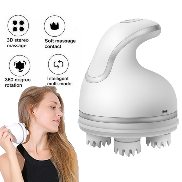 Portable Rechargeable Massage Mini Silicone Octopus Claw Electric Vibrating Head Hair Comb Scalp Massager for Hair Growth