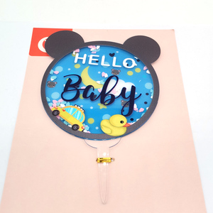 Nuovi prodotti 3D Art stampa torta del bambino decorazione acrilico Baby Shower torta Topper <span class=keywords><strong>per</strong></span> la festa di compleanno del bambino - Product Image 5