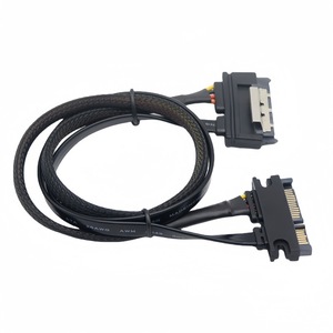 <b>SATA</b> 7+15P Male To Female Extension Cable 22P Hard <b>Drive</b> Power And Data Cable With Clips - Product Image 2