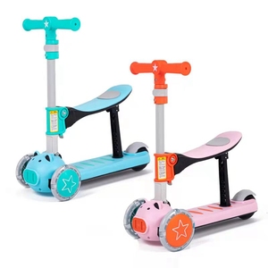 Nouveau Dessin Animé des Filles 3 Dans 1 Tour Sur 3 Roues Réglable Pliable Enfants Enfants Garçons Fille Enfants Scooter Avec Led Lumière - Product Image 6