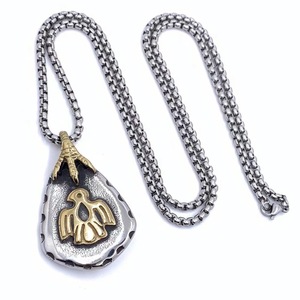 Collier pour homme en acier inoxydable avec pendentif Thunderbird, design d'aile, style indien, bijoux tendance punk 2160116 - Product Image 5